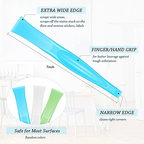 Honoson 6 Pcs Non-scratch Plastic Scraper Cleaning Tool, White Blue Green - color: White Blue Green