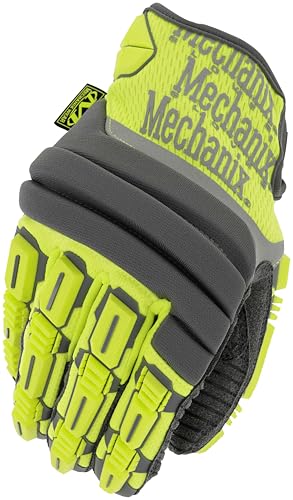 Mechanix Wear: Hi-Viz M-Pact 2 Work Gloves (Small, Fluorescent Yellow) - size: Small