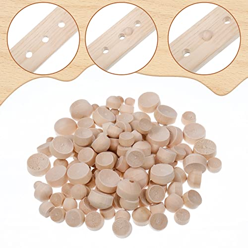 Bucherry 120 Pieces 4 Sizes Wood Plugs Wooden Hole Plugs,Round - style: Round
