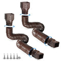 plusgutter Brown 2-Pack Rain Gutter Downspout Extensions Flexible, Drain Downspout Extender,Down Spout Drain Extender, Gutter Connector Rainwater Drainage,Extendable from 21 to 68 Inches - color: Brown