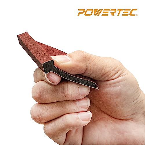 POWERTEC 21 Profile Sander, 10PCs Contour Sanding Grips with Woodworking Angle Sanding Pads for Convex, Concave & Detail Sanding, Sanding Tool for Wood Trim, Auto Body, Art, Crafts - 11PCs (71620)