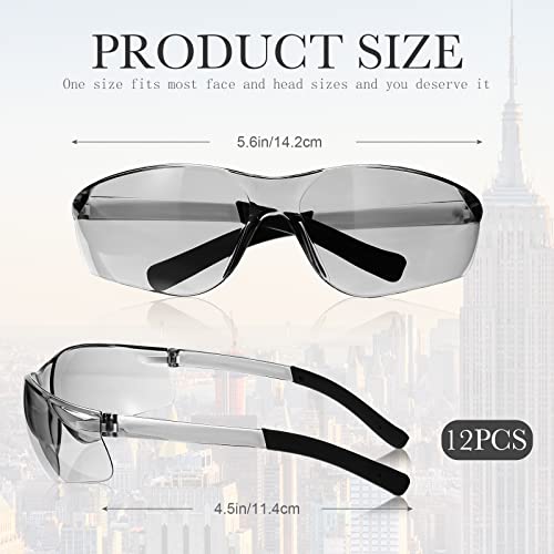 12 Pack Safety Glasses Bulk for Men Women, Tinted Safety Glasses, Gray - color: Gray