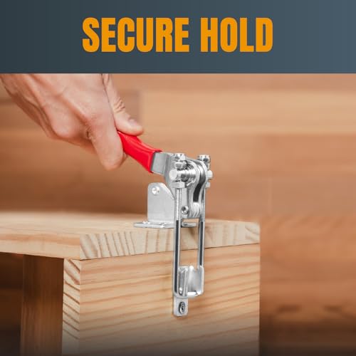 POWERTEC 4PK Toggle Clamp, 1980 lbs Holding Capacity, 40344 Adjustable 90 Degree Vertical U Bolt Latch w/Antislip Hand Grip for Woodworking Jigs & Fixtures, Smoker, Tire Carrier, Tool Box (20324-P4) - style: 40344, 4PK