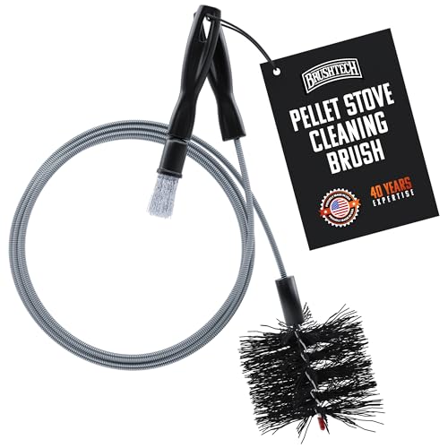 Brushtech Pellet Stove Cleaning Brush Kit, 3 inch Vent Pipe, 10 ft Rod