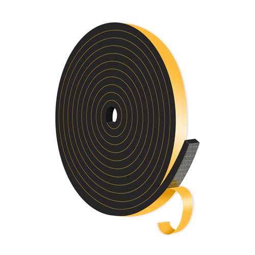 Weather Stripping Door Seal,High Density CR,1/2 in x 1/4 in x 13Ft - color: Black, size: 1/2 in x 1/4 in x 13 ft