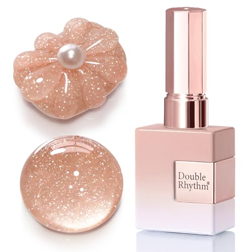 Double Rhythm 0.5Oz Glitter Gel Polish Shimmer Reflective Color for Nail Art Salon DIY Soak Off 15ml Nail Lamp Gel Polish at Home (Nude Pink-B1171) - color: Blossom Nude Pink