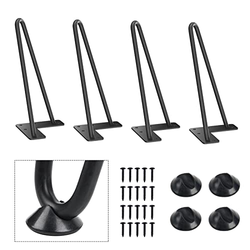 SMARTSTANDARD 9 Inch Heavy Duty Hairpin Furniture Legs, Black 4PCS - color: Black, size: 9 Inch