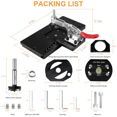 35mm Metal Concealed Hinge Jig Quick Clamp for Door Cabinet Woodworking - color: Deep Black