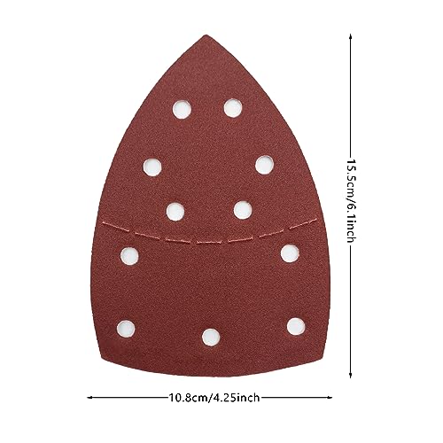 50 PCS Mouse Detail Sander Sandpaper, 180 Grit Palm Sander Sandpaper 11 Holes Hook and Loop Sander Pads Triangular Sanding Sheets Abrasive Sanding Paper for Mouse Sander - size: 180 Grit