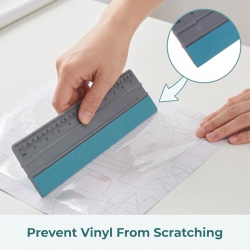 Wallpaper Smoothing Tool, Professional Vinyl Squeegee with Ruler | Felt Squeegee for Vinyl Decals Sticker Paper Wallpaper Window Film Tools (Gray, 12inch) - size: 12in Gray