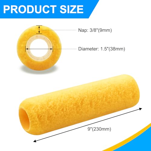Great Andrew 18 PCS Paint Roller Covers 9 Inch, 3/8" Nap - size: 18 PCS, 9-Inch