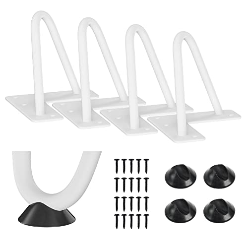 SMARTSTANDARD 4 Inch Heavy Duty Hairpin Furniture Legs, White 4PCS - color: White, size: 4 Inch