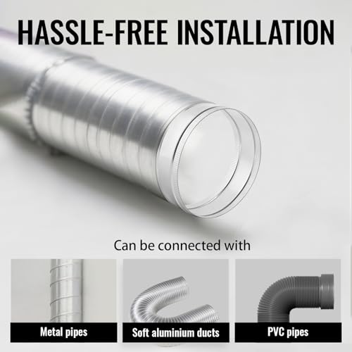 14 Inch Round Galvanized Steel Duct Connector - Metal Ventilation Pipe Coupler - Dryer Vent Hose Extension - HVAC Ducting Coupling for Straight Connection - size: 14 Inch