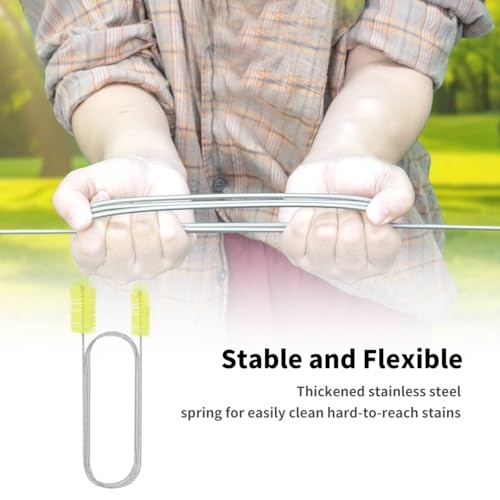 Flexible Drain Brush, 66" Extra Long Pipe Cleaners with 2 Pcs Straw Brush