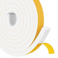 1in x 1/2in Thick Foam Sealing Strips, Strong Adhesive, Weatherproof - color: White, size: 1 In x 1/2 In x 20Ft