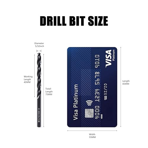 5/32inch HSS M35 Cobalt Twist Drill Bits for Metal - size: 5/32inch (10pcs)