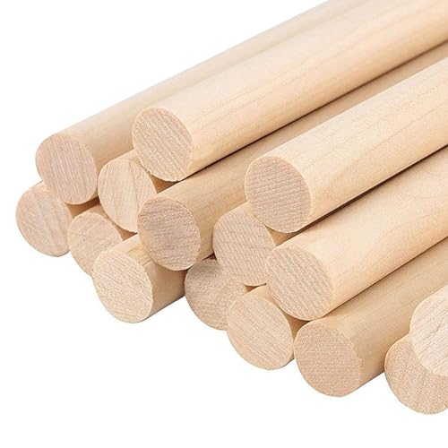 ALBO 1/2" x 12" Wooden Dowel Rods Set - 25 Pack Birch Natural Thin Craft Rods Joinery Hangers Hardwood Smooth Finish Universal Size Crafts Furniture DIY Projects Bulk Professional - size: 1/2" x 12" 25 Pcs
