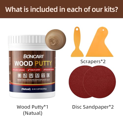 Boncart Wood Filler, 9.87 OZ Natural Wood Putty - color: 9.87OZ Natural