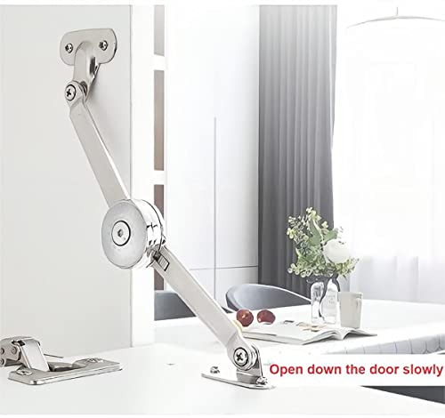 Qrity 2 PCS Adjustable Lift Up Stay Support Hinge - Bidirectional Operation - Support Up to 20KG - Opening Angle 75/90/110 - size: 2 PCS(New Version)