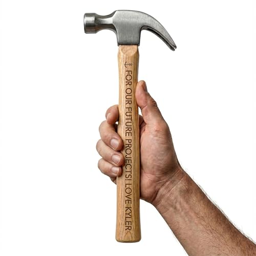 Personalized Hammer Gift for Dad - Custom Laser Engraved 13 Inch Wooden Handle Claw Hammer - Father's Day, Birthday, Christmas Gifts for Dad, Husband, Grandpa, Stepdad - You Nailed It