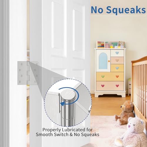 12 Pack Brushed Nickel Door Hinges 4 Inch, Exterior Door Hinges - color: Brushed Nickel, size: 4" 12 Pack
