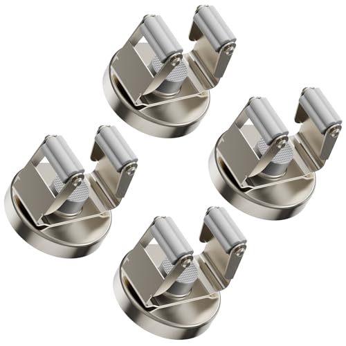 ULIBERMAGNET Magnetic Mop Broom Holder,Heavy Duty Movable Magnetic Tools Holder,Anti-Slip Magnetic Mounted Utility Storage Mop Shovel Hanger for Garage, Kitchen, Laundry, Garden(4 Pack/Silver) - style: 10LB 4PCS Silver Magnetic Mop Holder