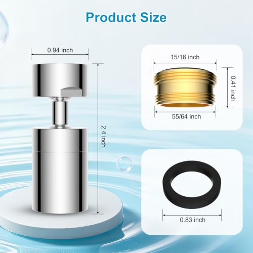 Hibbent 4-Mode Faucet Aerator, Faucet Sprayer Attachment, Chrome - color: Chrome, style: Four Modes