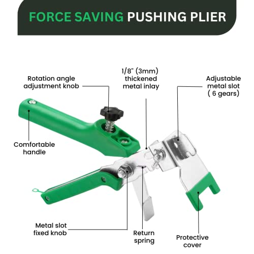 Tile Leveling System with 1 Plier, 300 Wedges, 300 1/8" Clips - Tile Spacer Leveling System Kit for Perfect Tile Installation - color: Tile Leveling Kit 1/8"