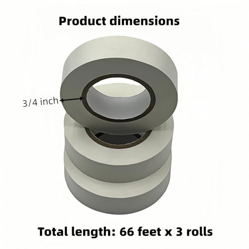 3 Rolls White Flame-Retardant Electrical Tape 3/4 inch * 66 feet; UL Certification, Insulation Repair for Household Outdoor and Indoor Wires Below 600V, Industrial Grade PVC Electrical Tape - color: white