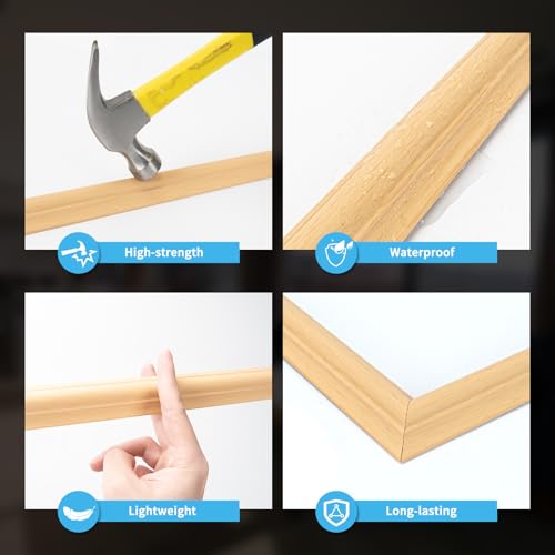 Art3d Pre-Cut Wall Molding Set of 6 pcs, 3 Top 3 Bottom, Oak - color: Oak: Style 1