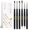 MelodySusie Nail Art Brushes Set,6pcs Professional Pen - color: Black, size: 6
