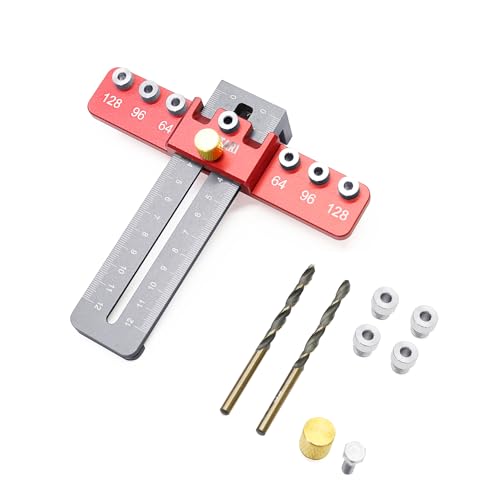 Cabinet Hardware Jig for Handles and Knobs, Aluminum Alloy Drill Guide Sleeve Drawer Pull Wood Adjustable Drill Template Guide Tool Set Punch Locator for Installing Handles