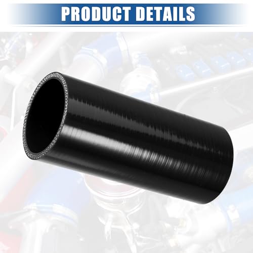 uxcell 4-Ply ID 6" Length Silicone Reducer Hose Black for Car Intercooler - size: 2.25" ID