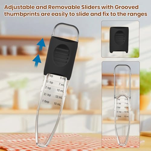 Professional Adjustable Measuring Spoons Set of 2#2258, Fits in Spice Jars, Teaspoon Measuring Spoons 9 in 1 for Dry and Liquid, BPA- free & Dishwasher Safe