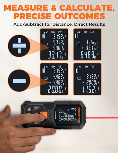 Laser Measure (164ft/50m) POROMETISTO with Angle Sensor&Tripod Mount