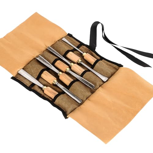 7-Piece Wood Carving Chisel Tools Set, Sharp CR-V Steel Blades - size: 7-Piece with Ash Handle