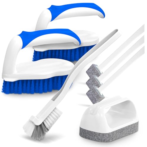 Holikme 7 Pack Cleaning Brush Scrub Brush Kitchen Brush for Floor,Blue - color: Blue