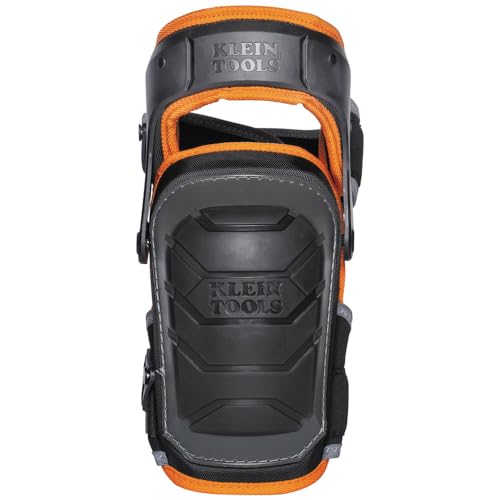Klein Tools 60491 Hinged Knee Pads, Heavy Duty Gel Foam Protective Knee Pads with Quick-Fasten Buckle and Thigh Strap, Black - size: Standard