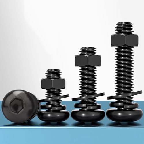 20 PCS M6*20 Cup Head Nuts and Bolts, Hex Head Bolt, Furniture Spare Parts, Crib Bolts Replacement Kit, Fully Threaded, Black Oxide Furniture Screws Connector for Chair Furniture Cots Beds - size: M6*20