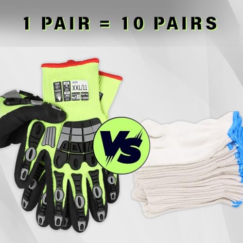 Work Gloves Men Women, A5 Cut Resistant Gloves, Impact Gloves - size: Small