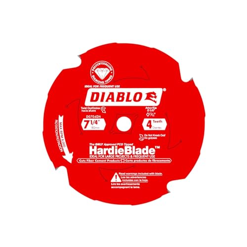 Diablo HardieBlade Saw Blade - 7-1/4" Diameter, 4 TCG (PCD) Teeth - size: 7.25" dia × 4 TCG (PCD) teeth - Fiber Cement
