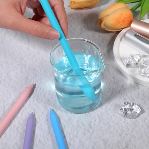 4PCS Silicone Stir Sticks, Reusable Pointed Mixing Sticks for Epoxy Resin, Paint, Making Glitter Tumblers Cups, Arts, Crafts, Facial Mask Stirring Rods, 4 Colors