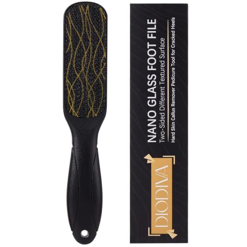 Nano Glass Foot File, Double-Sided Foot Callus Remover for Cracked Heels - color: Black