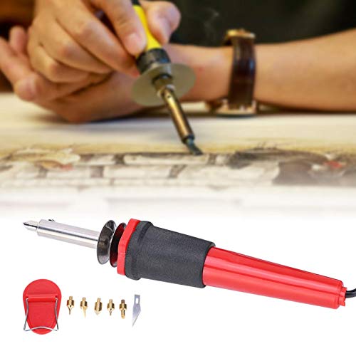 Soldering Iron Kit Wood Burning Tool, Piece Wood Burning Pen Set, Electric Soldering Iron Set Wood Burning Pen Engraving Carving Pyrography Tool 40W for DIY Enthusiasts(AC110V-US Plug)