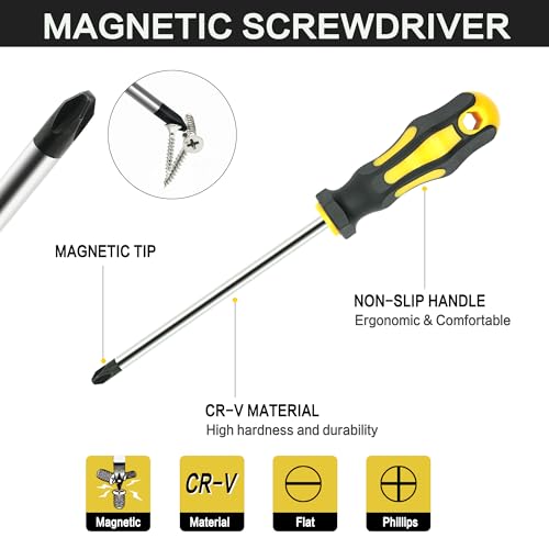 GMTOOLS 43pcs Magnetic Screwdriver Set, Including Slotted, Phillips, Hexagonal, Pozidriv, Magnetizer, Demagnetizer, Replaceable Screwdriver Bits and Sturdy Tool Case for DIY and Repair Work - style: 43pcs Magnetic Screwdriver Set