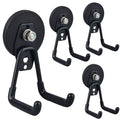 ULIBERMAGNET Heavy Duty Magnetic Garage Hooks,4 Pack Strong Large Magnet Hook for Power Drill,Garden Tools,Hose,Pegboard,Garage, Workshop,Magnetic Storage Hooks for Indoor Outdoor Hanging(Black) - style: 2.59INCH 4PACK Black Medium Hooks