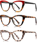 3 Pack Oversized Reading Glasses for Women with Spring Hinge - color: 3 Pack Mix C4*