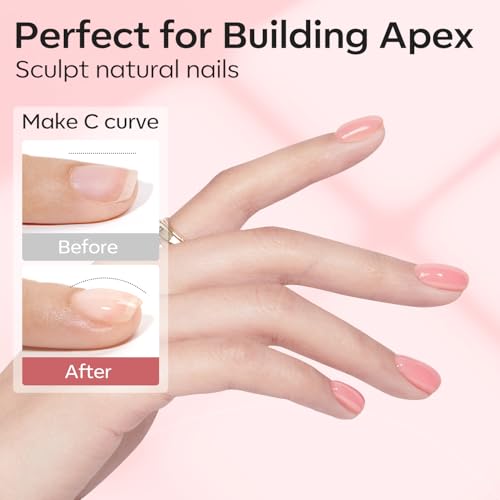 modelones Builder Nail Set, Base Colors 8-in-One Jelly Nude,6 Colors - color: B3-Crimson Blush