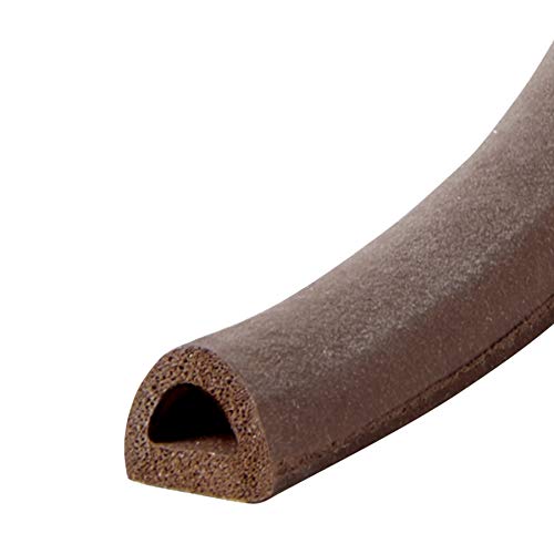 Frost King P D-Section Rubber Self-Stick Weatherseal Tape, 5/16" W, 1/4" T, 17 ft L, Brown - size: 5/16" W, 1/4" T, 17 ft L, style: D-Section, 5/16" W, 1/4" T, 17 ft L, Brown