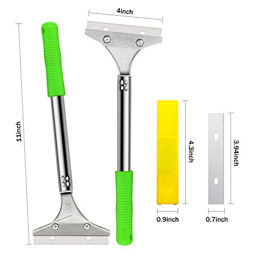Mudder 4 Inch Razor Blade Scraper Tool Floor Wallpaper Paint, Green, 3 Pcs - color: Green